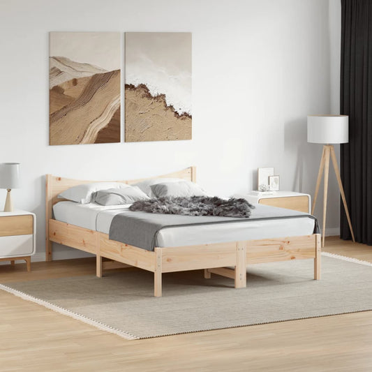 Letto senza Materasso 140x190 cm in Legno Massello di Pino | homemem39
