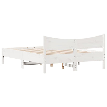 Letto senza Materasso Bianco 140x190 cm Legno Massello di Pino | homemem39