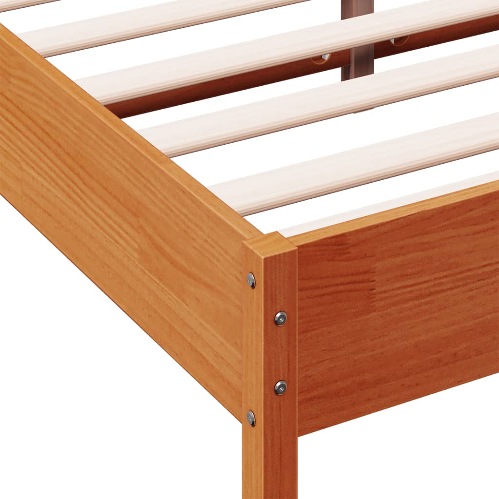Letto senza Materasso Marrone Cera 140x190 cm in Legno di Pino | homemem39