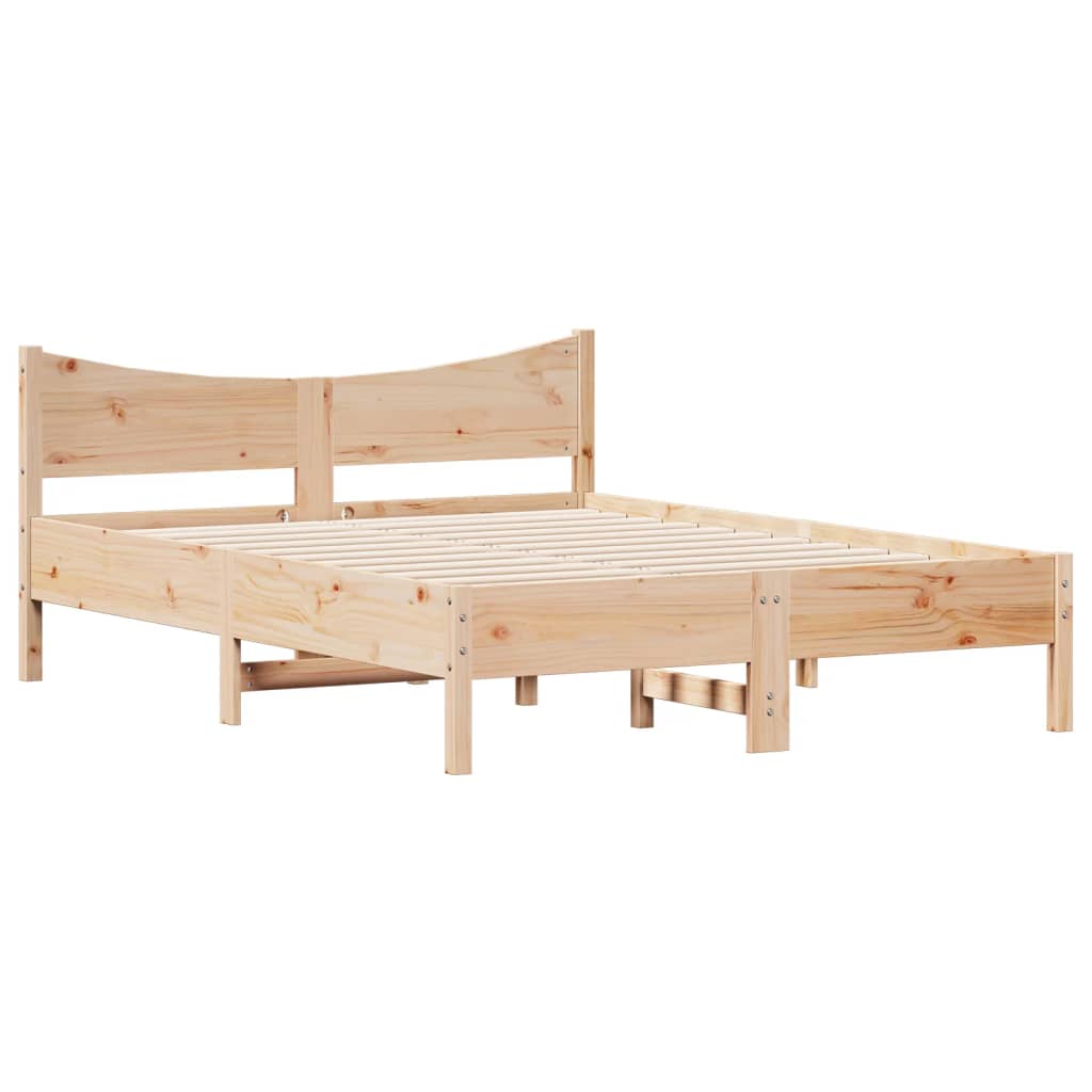Letto senza Materasso 135x190 cm in Legno Massello di Pino - homemem39