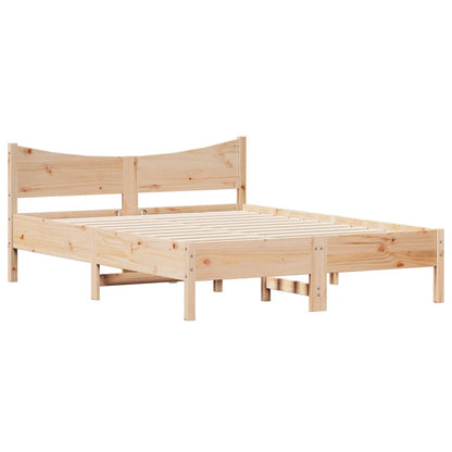 Letto senza Materasso 135x190 cm in Legno Massello di Pino - homemem39