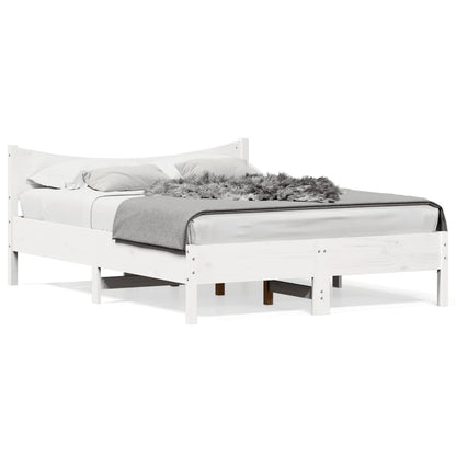 Letto senza Materasso Bianco 135x190 cm Legno Massello di Pino | homemem39