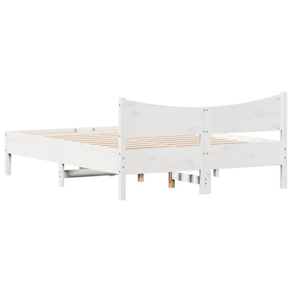 Letto senza Materasso Bianco 135x190 cm Legno Massello di Pino | homemem39