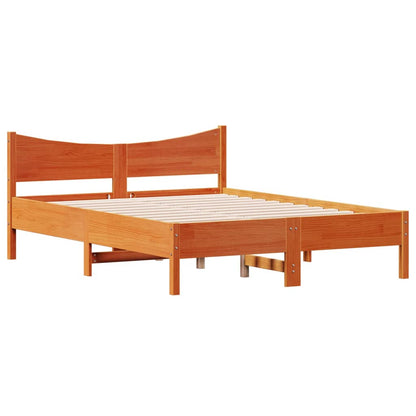 Letto senza Materasso Marrone Cera 135x190 cm in Legno di Pino | homemem39