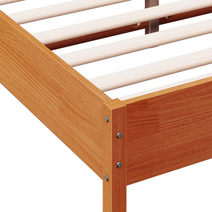 Letto senza Materasso Marrone Cera 135x190 cm in Legno di Pino | homemem39