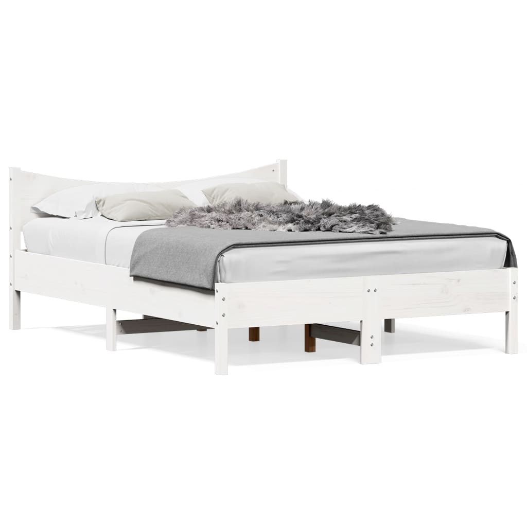 Letto senza Materasso Bianco 120x190 cm Legno Massello di Pino | homemem39