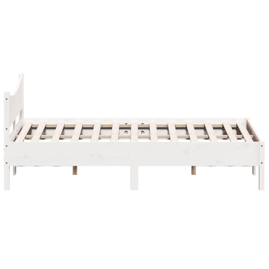 Letto senza Materasso Bianco 120x190 cm Legno Massello di Pino - homemem39