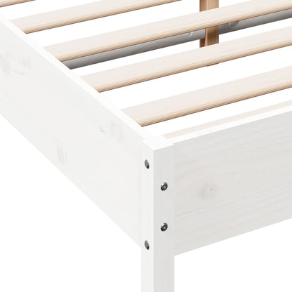 Letto senza Materasso Bianco 120x190 cm Legno Massello di Pino | homemem39