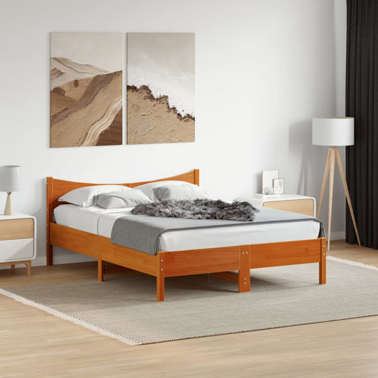 Letto senza Materasso Marrone Cera 120x190 cm in Legno di Pino - homemem39