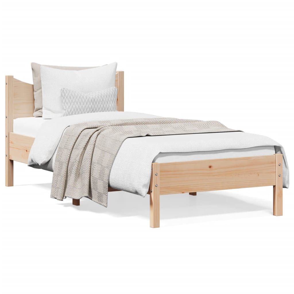 Letto senza Materasso 90x190 cm in Legno Massello di Pino - homemem39