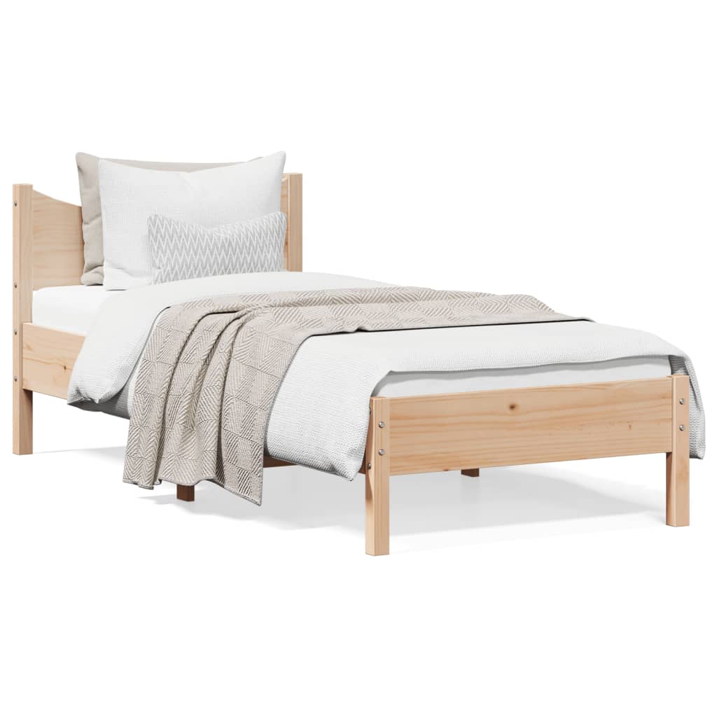 Letto senza Materasso 75x190 cm in Legno Massello Pino - homemem39