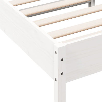 Letto senza Materasso Bianco 75x190 in Legno Massello di Pino | homemem39