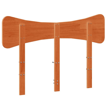 Testiera Marrone Cera 135 cm in Legno Massello di Pino - homemem39