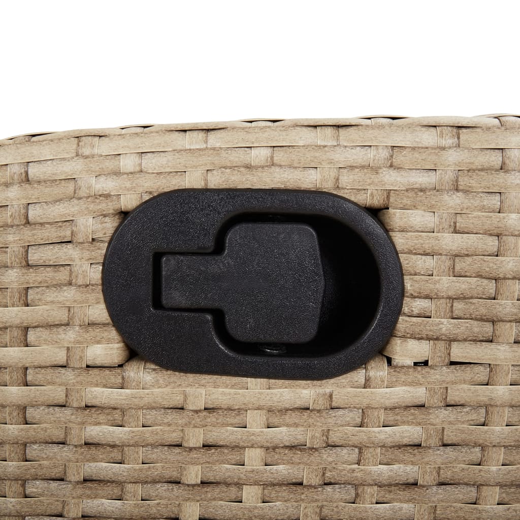 Panca Reclinabile da Giardino con Cuscini Beige in Polyrattan - homemem39