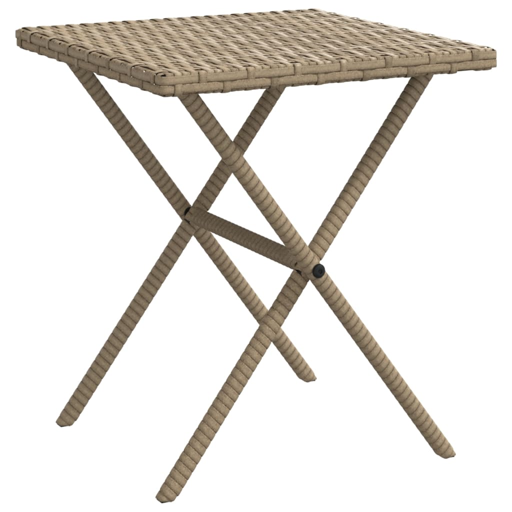 Lettini Prendisole 2 pz con Tavolino Beige in Polyrattan - homemem39