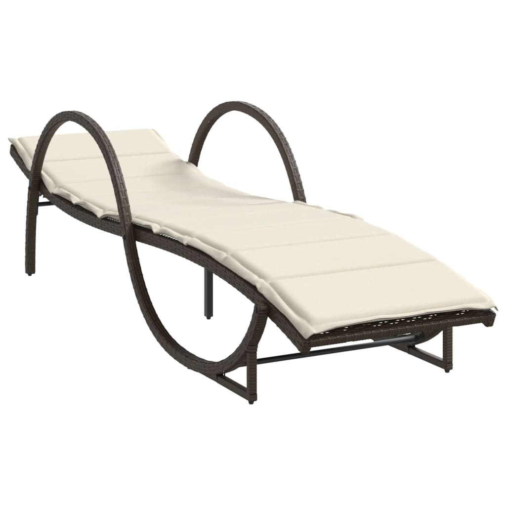 Lettini Prendisole 2 pz con Tavolino Marrone in Polyrattan - homemem39