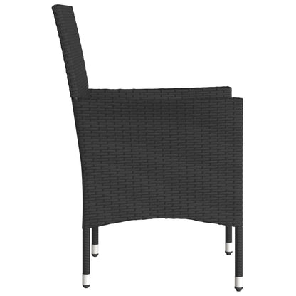 Sedie da Giardino con Cuscini 2 pz Nere in Polyrattan | homemem39