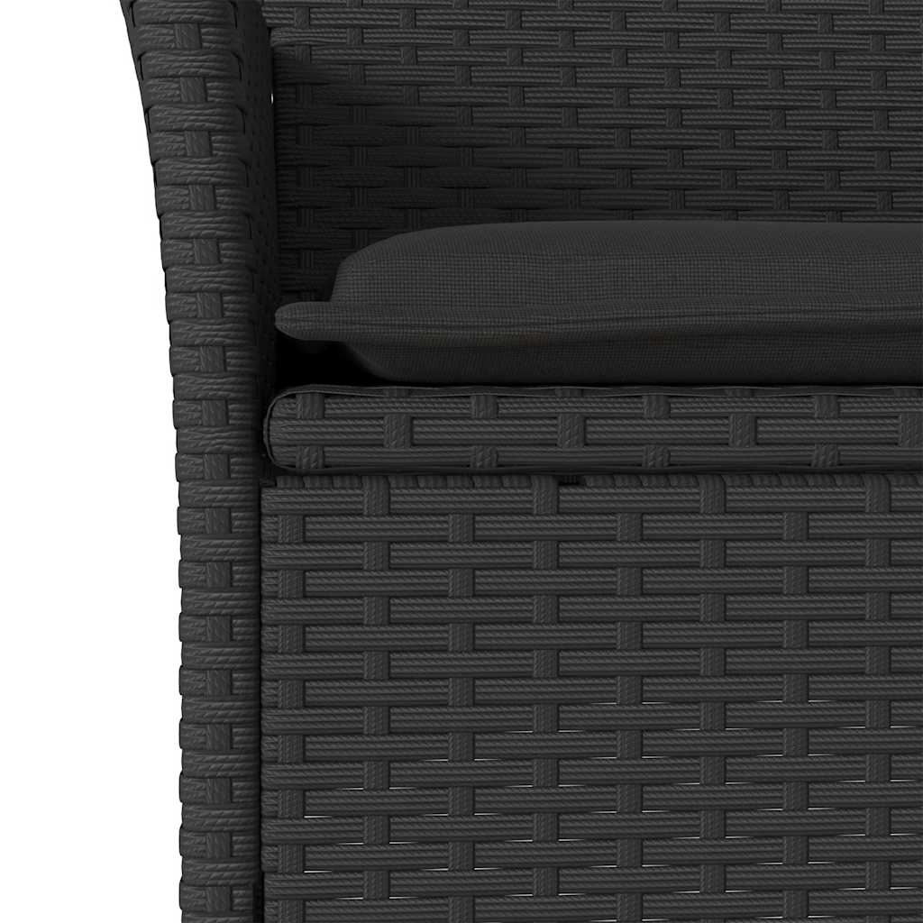 Sedie da Giardino con Cuscini 2 pz Nere in Polyrattan | homemem39