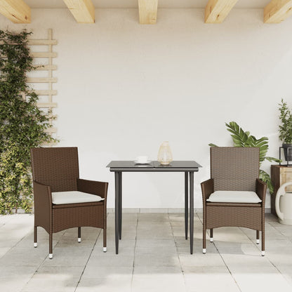 Sedie da Giardino con Cuscini 2 pz Marroni in Polyrattan | homemem39