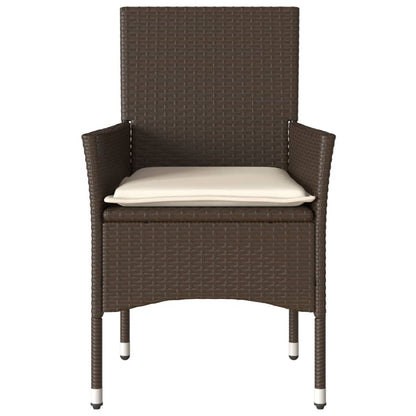 Sedie da Giardino con Cuscini 2 pz Marroni in Polyrattan | homemem39