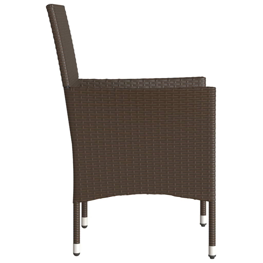 Sedie da Giardino con Cuscini 2 pz Marroni in Polyrattan - homemem39