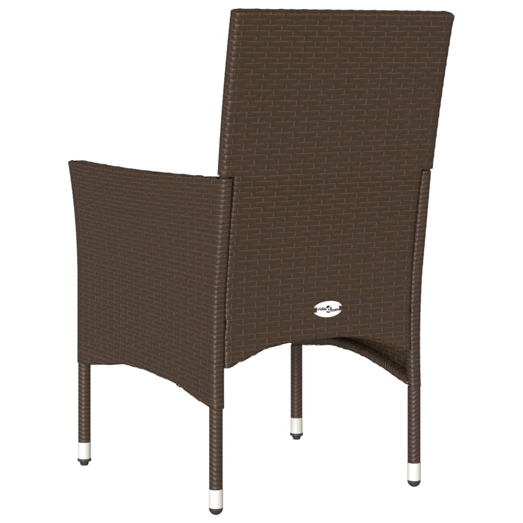 Sedie da Giardino con Cuscini 2 pz Marroni in Polyrattan - homemem39