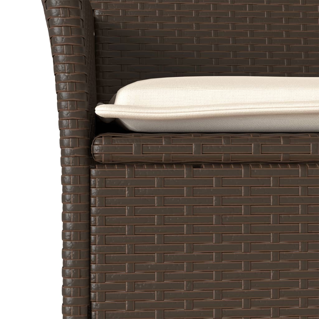 Sedie da Giardino con Cuscini 2 pz Marroni in Polyrattan | homemem39