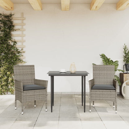 Sedie da Giardino con Cuscini 2 pz Grigie in Polyrattan | homemem39