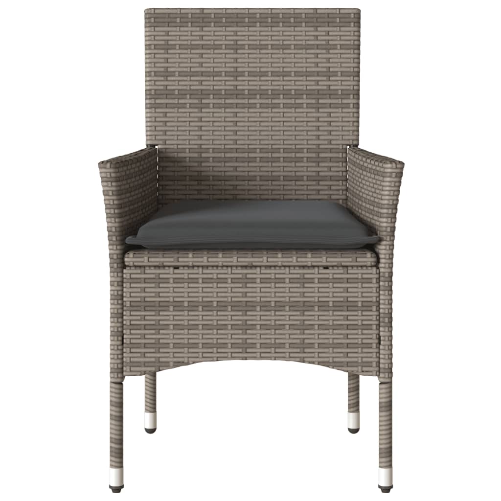 Sedie da Giardino con Cuscini 2 pz Grigie in Polyrattan | homemem39