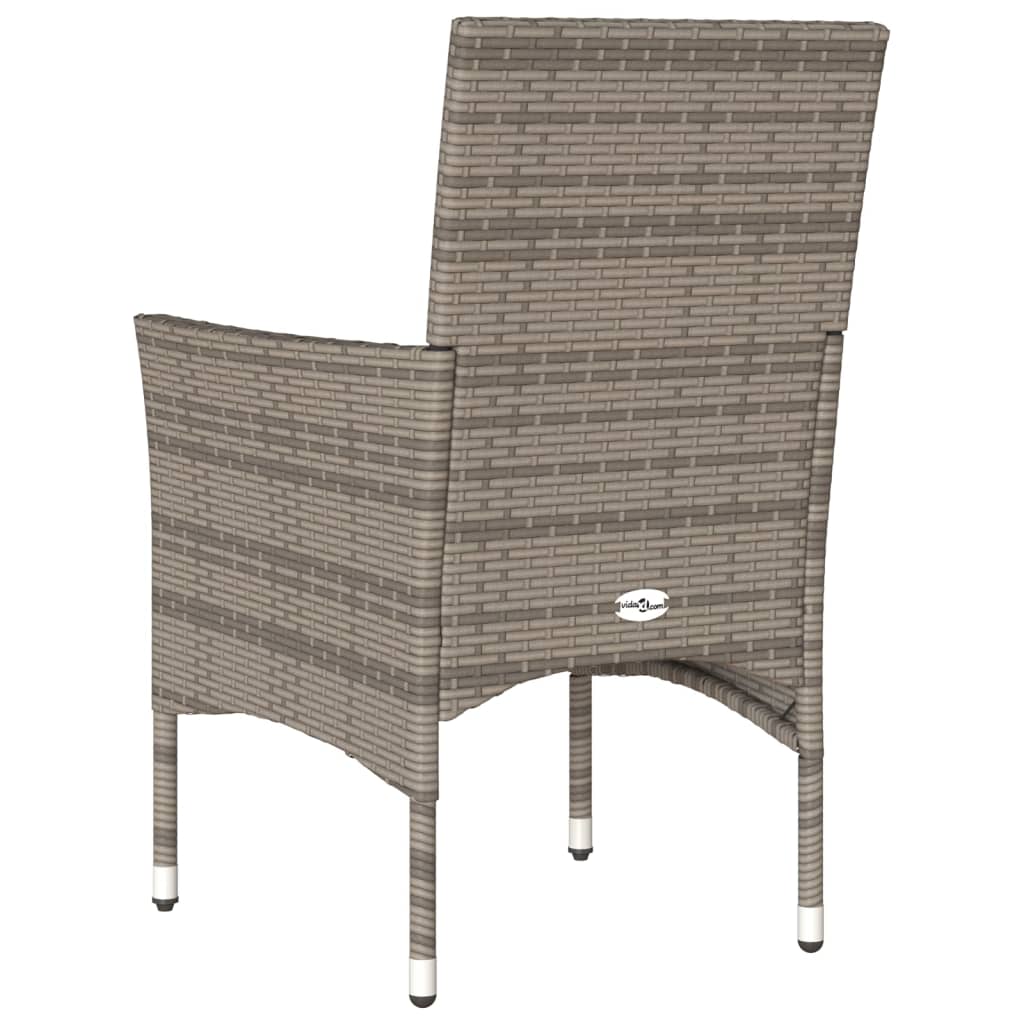 Sedie da Giardino con Cuscini 2 pz Grigie in Polyrattan - homemem39