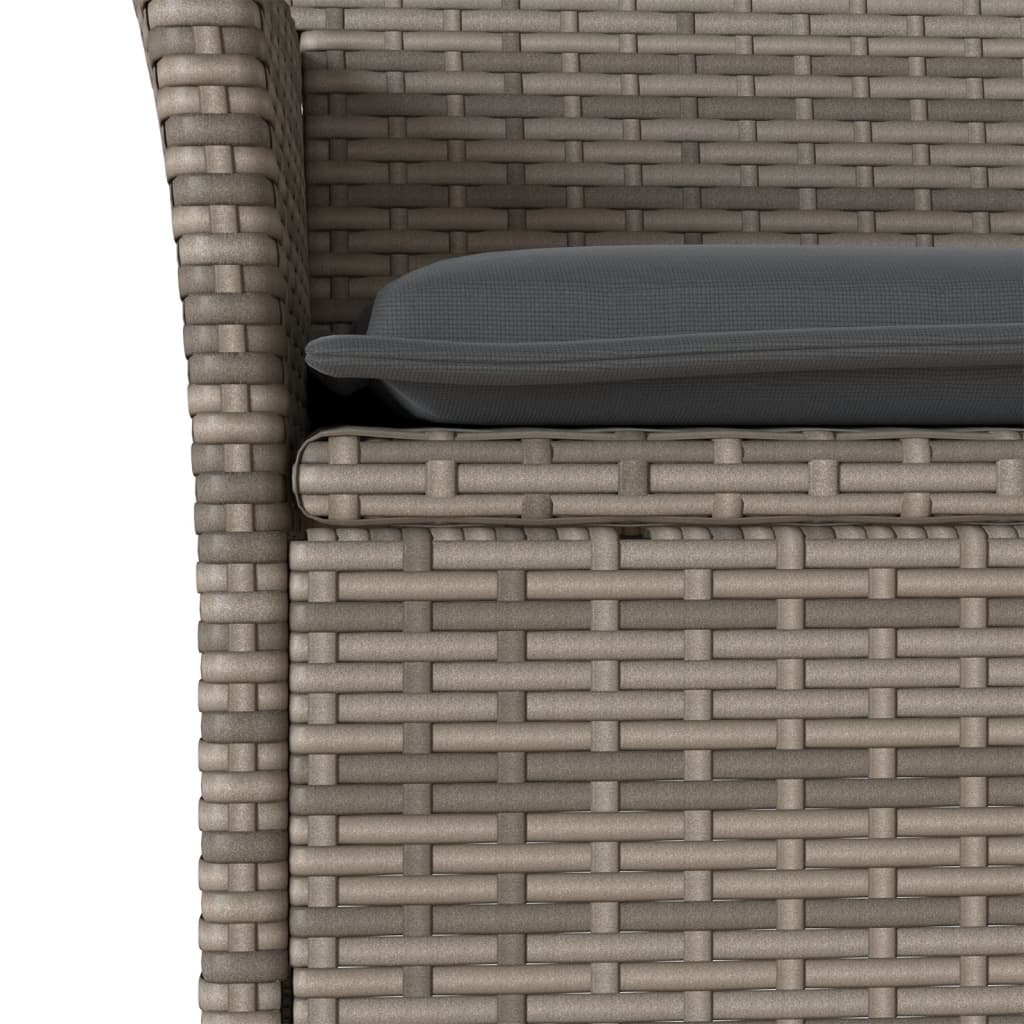 Sedie da Giardino con Cuscini 2 pz Grigie in Polyrattan | homemem39
