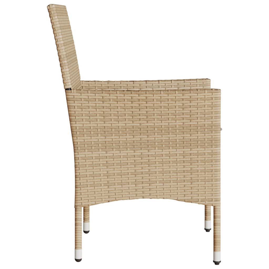 Sedie da Giardino con Cuscini 2 pz Beige in Polyrattan | homemem39
