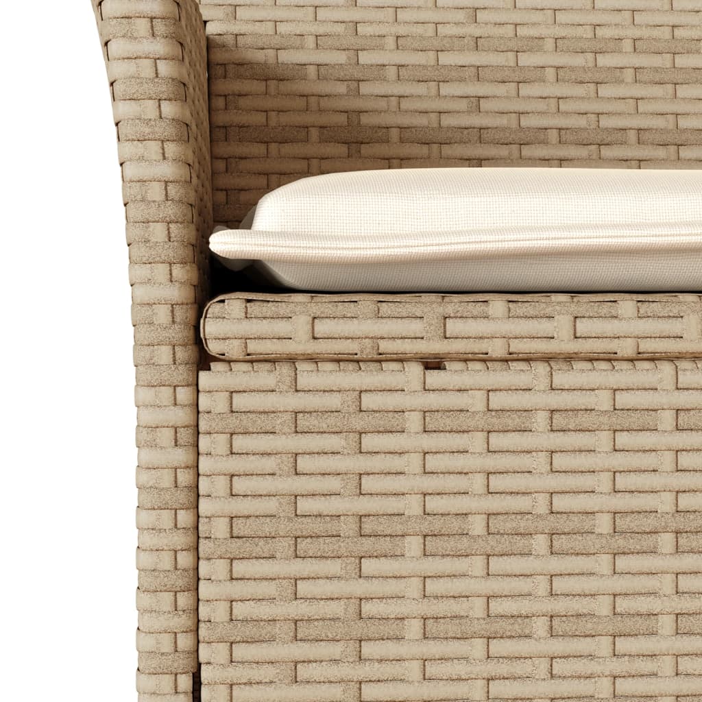 Sedie da Giardino con Cuscini 2 pz Beige in Polyrattan | homemem39
