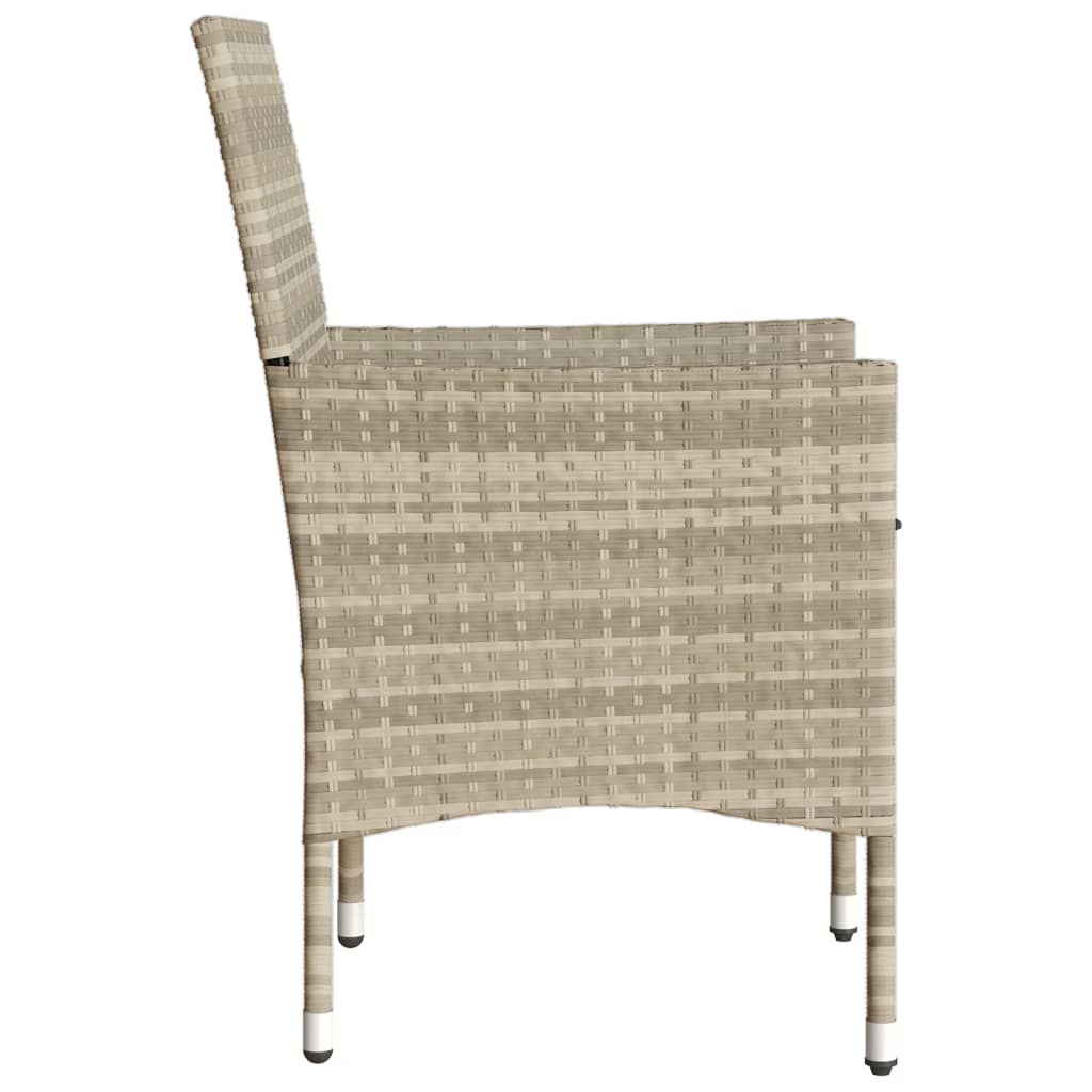 Sedie da Giardino con Cuscini 2 pz Grigio Chiaro in Polyrattan - homemem39