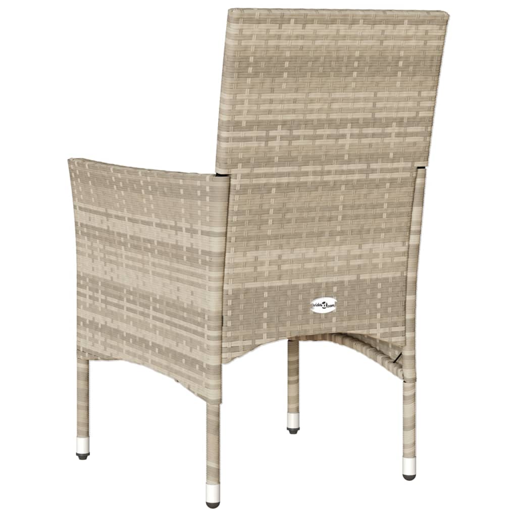 Sedie da Giardino con Cuscini 2 pz Grigio Chiaro in Polyrattan - homemem39