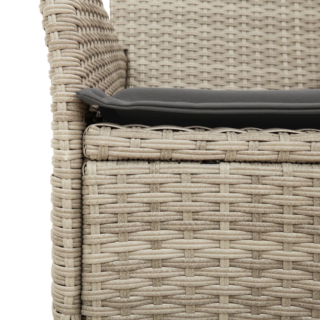 Sedie da Giardino con Cuscini 2 pz Grigio Chiaro in Polyrattan | homemem39