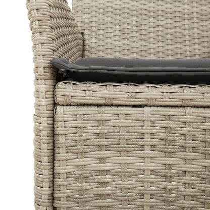 Sedie da Giardino con Cuscini 2 pz Grigio Chiaro in Polyrattan | homemem39
