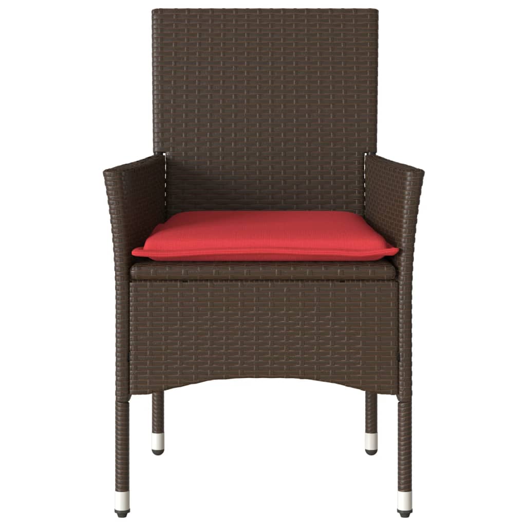 Sedie da Giardino con Cuscini 2 pz Marroni in Polyrattan | homemem39