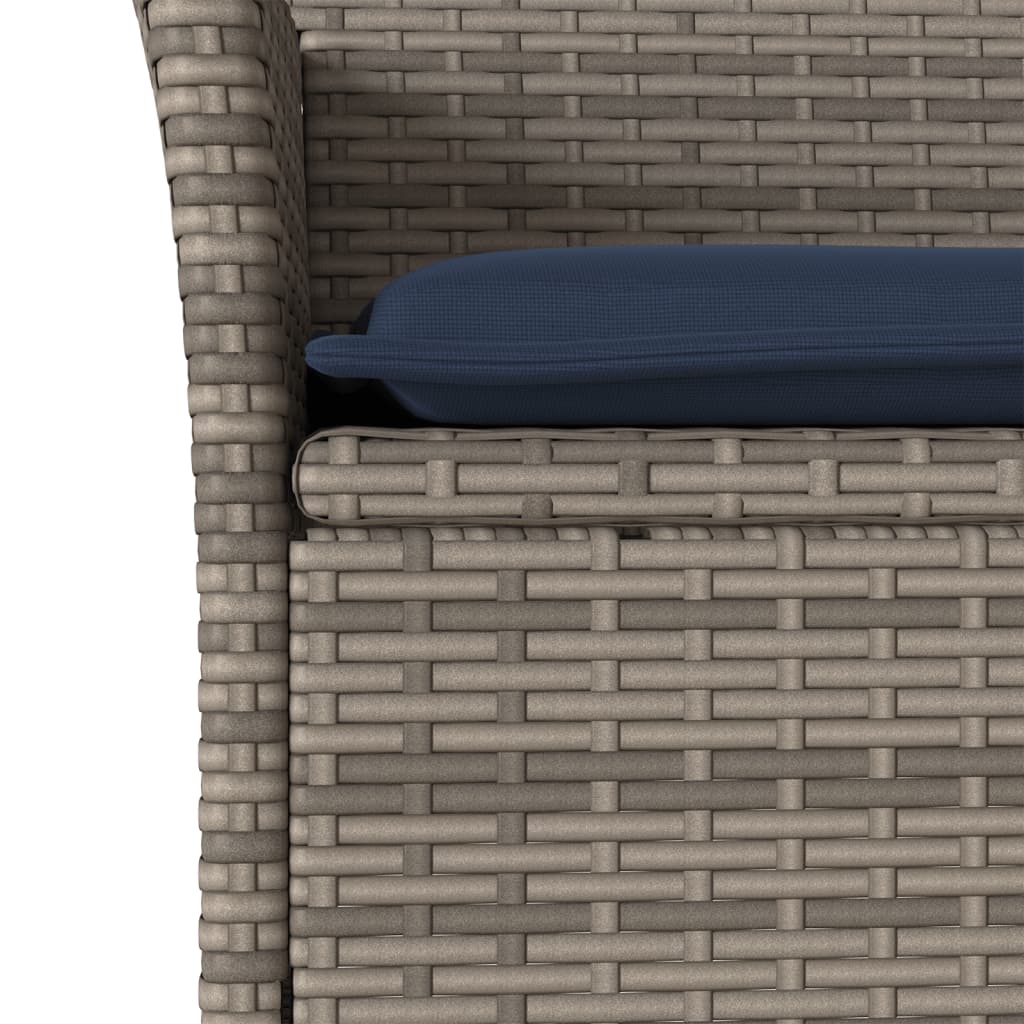 Sedie da Giardino con Cuscini 2 pz Grigie in Polyrattan | homemem39