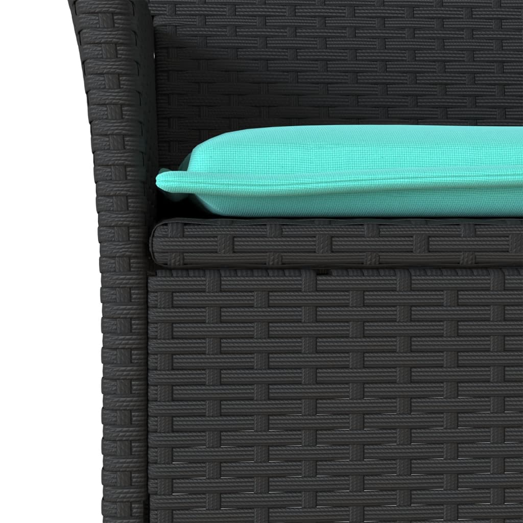 Sedie da Giardino con Cuscini 2 pz Nere in Polyrattan | homemem39