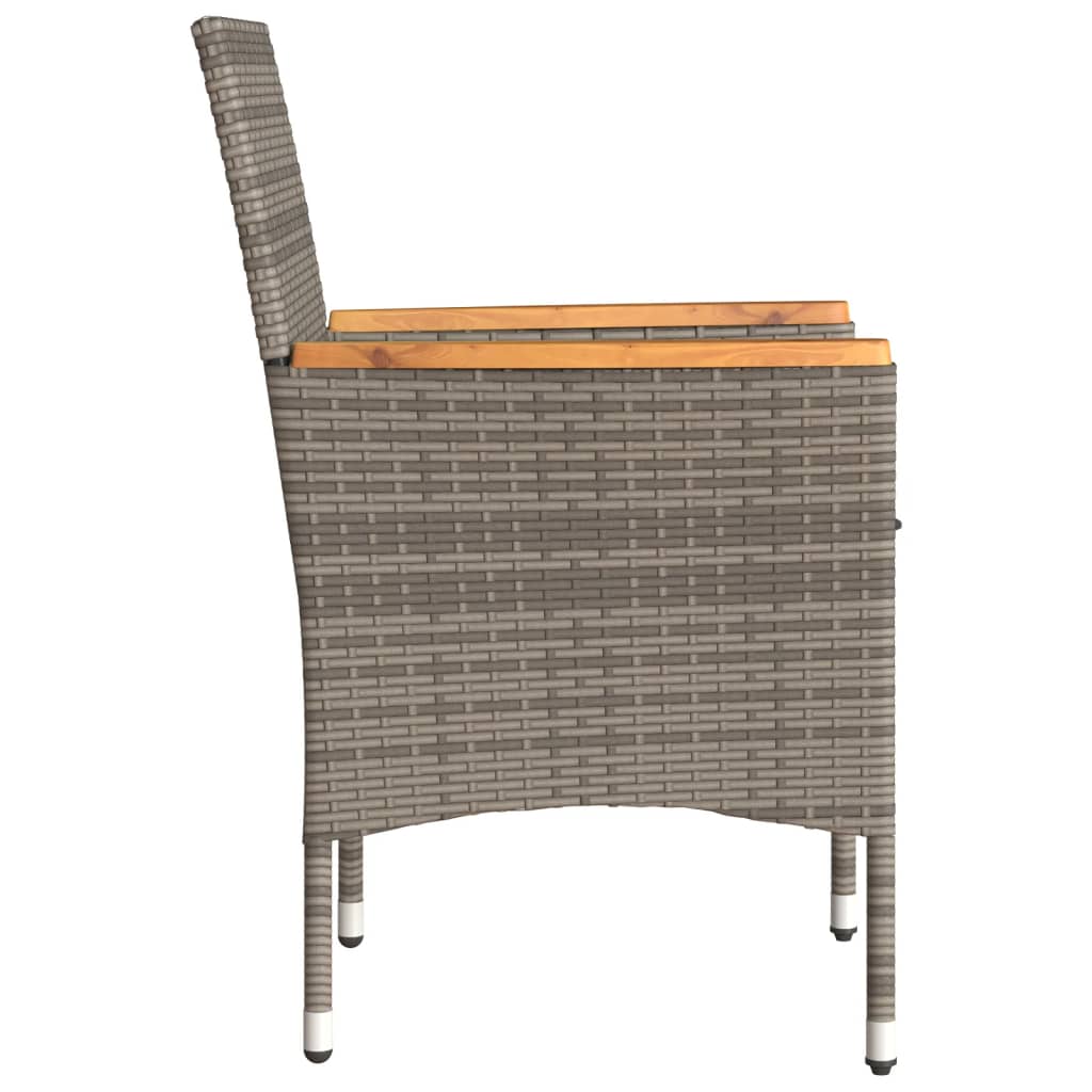 Sedie da Giardino con Cuscini 2 pz Grigie in Polyrattan | homemem39