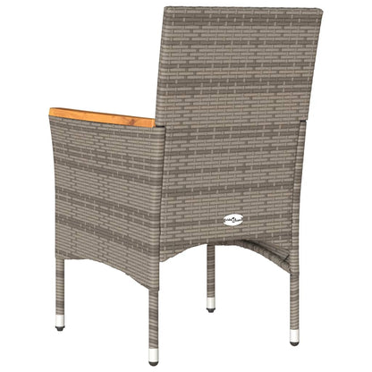 Sedie da Giardino con Cuscini 2 pz Grigie in Polyrattan - homemem39