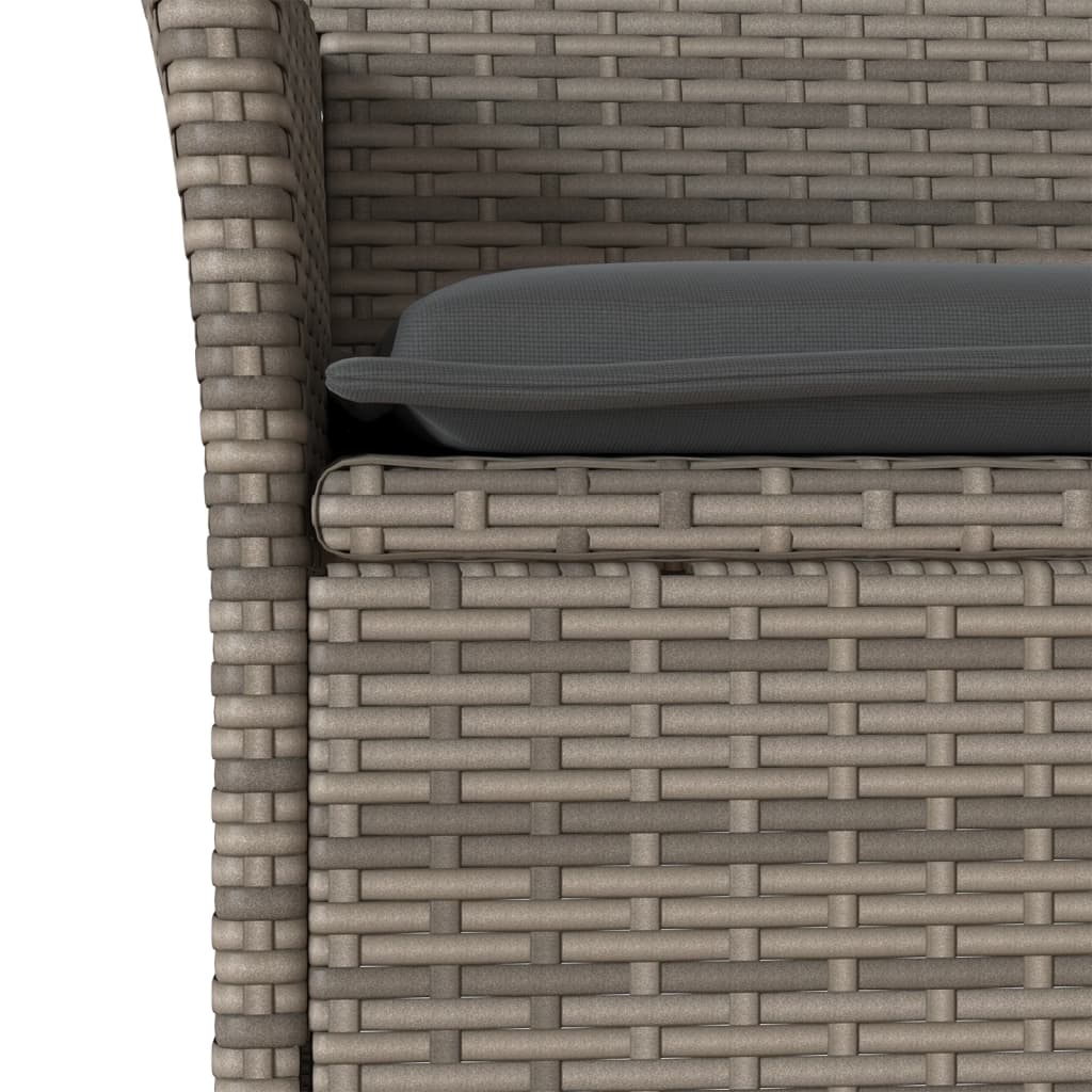 Sedie da Giardino con Cuscini 2 pz Grigie in Polyrattan | homemem39