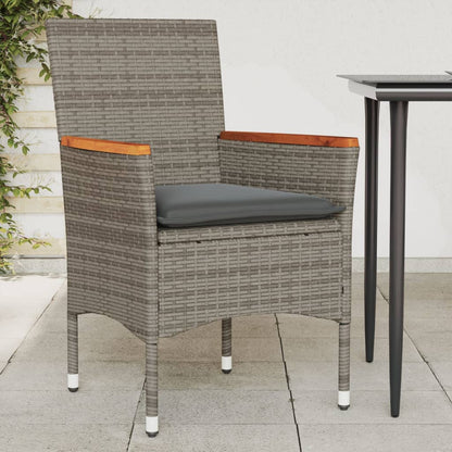 Sedie da Giardino con Cuscini 2 pz Grigie in Polyrattan - homemem39