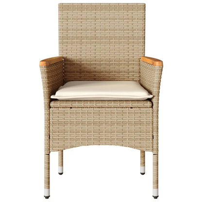 Sedie da Giardino con Cuscini 2 pz Beige in Polyrattan | homemem39