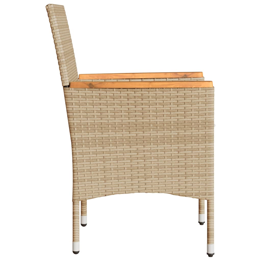 Sedie da Giardino con Cuscini 2 pz Beige in Polyrattan | homemem39