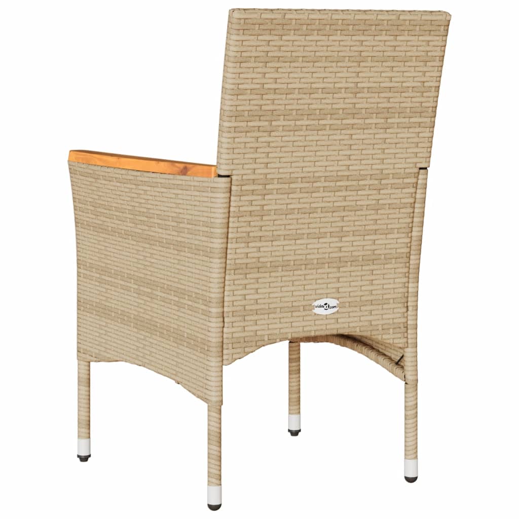 Sedie da Giardino con Cuscini 2 pz Beige in Polyrattan | homemem39