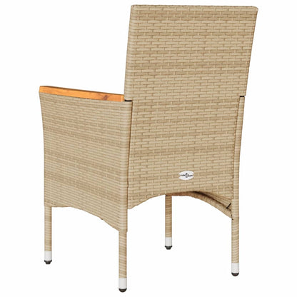 Sedie da Giardino con Cuscini 2 pz Beige in Polyrattan | homemem39