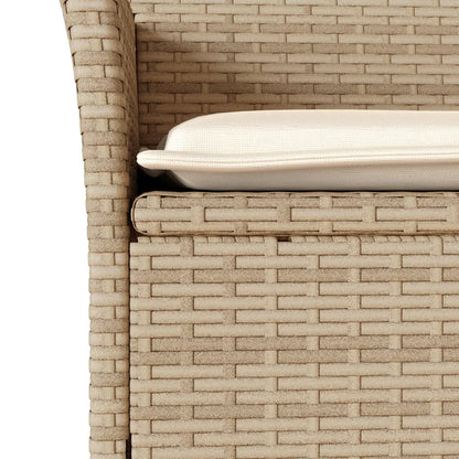 Sedie da Giardino con Cuscini 2 pz Beige in Polyrattan | homemem39