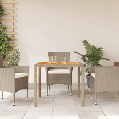 Tavolo da Giardino Polyrattan e Legno Acacia